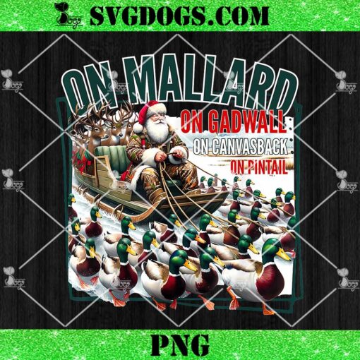 On Mallard On Gadwall Christmas PNG, Funny Duck Hunting Santa PNG