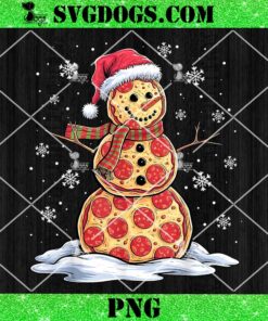 Pizza Snowman Santa Hat PNG, Christmas Pizza Party PNG