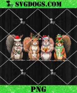 Raccoons Christmas Squirrel PNG, Cute Christmas Squirrels Lights PNG