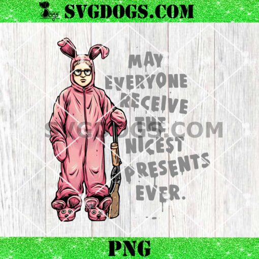 Ralphie Pink Bunny Christmas PNG, May Everyone Receive The Nicest Presents Ever PNG