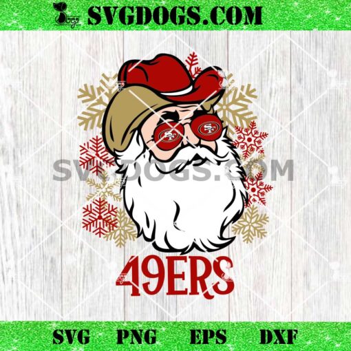 San Francisco 49ers Santa Claus SVG, 49ers Christmas SVG PNG