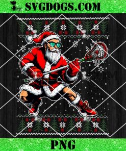 Santa Claus Lacrosse Player Ugly PNG, Christmas Lacrosse PNG