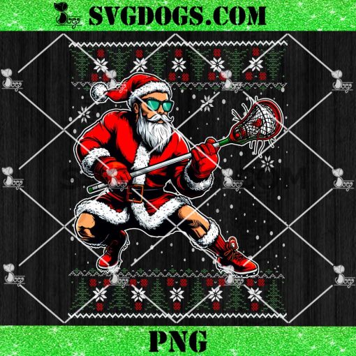 Santa Claus Lacrosse Player Ugly PNG, Christmas Lacrosse PNG