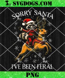 Santa Ive Been Feral PNG, Raccoon Christmas Holiday PNG