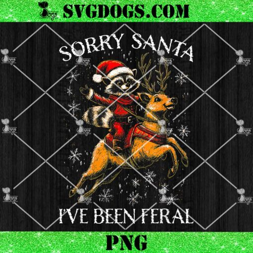 Santa Ive Been Feral PNG, Raccoon Christmas Holiday PNG