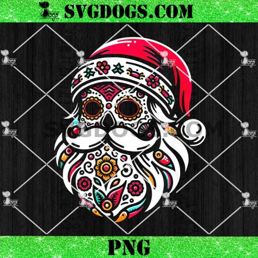 Santa Mexico Calavera Christmas PNG, Mexican Christmas Skull PNG