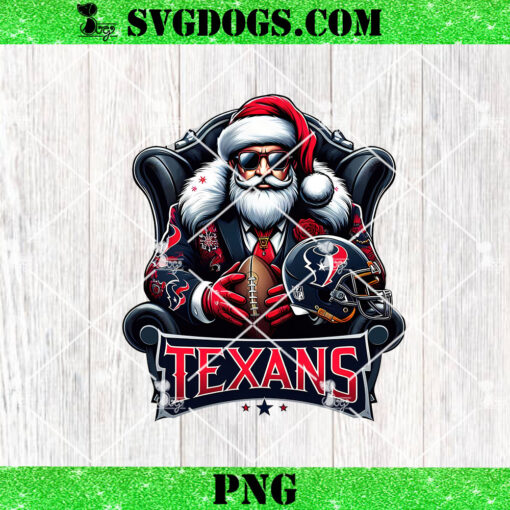 Santa Texans PNG, Houston Texans NFL Christmas PNG