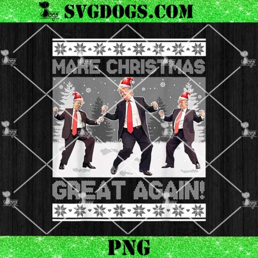 Santa Trump Dance Make Christmas Great Again Ugly PNG, Trump Make Christmas PNG