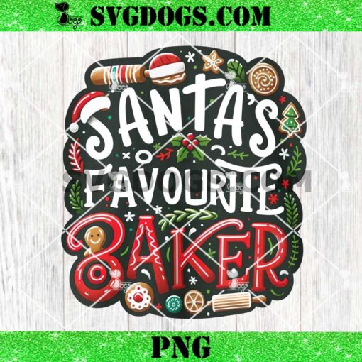 Santa’s Favorite Baker Christmas Baking PNG