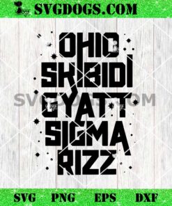 Skibidi Rizz Gyatt Ohio Sigma SVG, Funny Rizzler Gift Toilet Meme SVG PNG