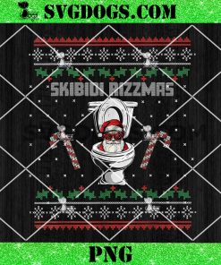 Skibidi Rizzmas Toilet PNG, Funny Toilet Santa White Elephant Christmas PNG