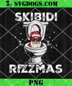 Skibidi Rizzmas Toilet PNG, Funny Toilet Santa White Elephant Christmas PNG