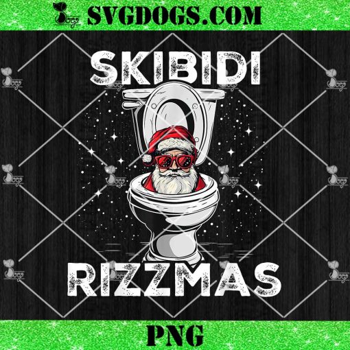 Skibidi Rizzmas Toilet PNG, Funny Toilet Santa White Elephant Christmas PNG