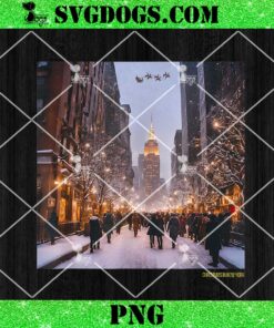 Snowy City Christmas Scene PNG, Christmas In New York PNG