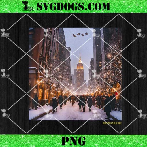 Snowy City Christmas Scene PNG, Christmas In New York PNG