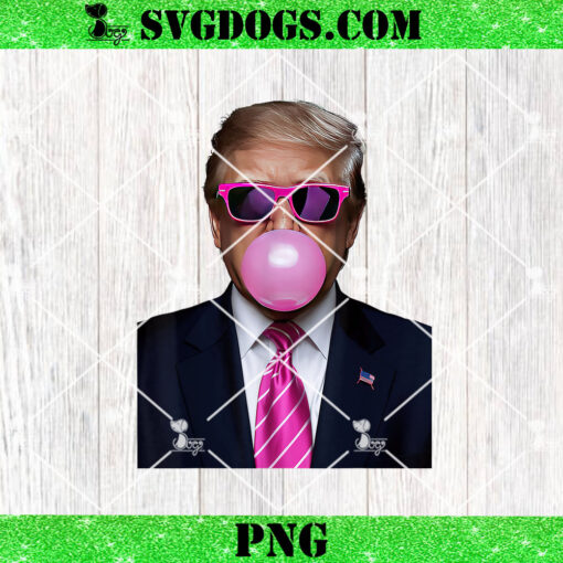 Trump 2024 President PNG, Bubble Gum Trump PNG