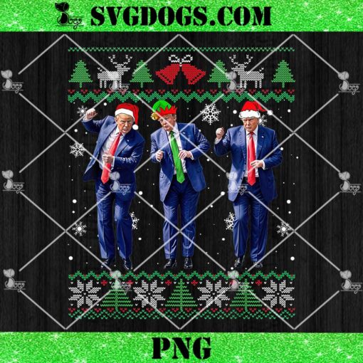 Trump Dance Christmas Ugly PNG, Trump Santa Dancing PNG