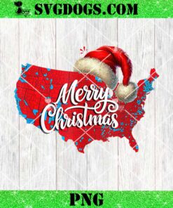 Trump Election Map Merry Christmas PNG, Holiday Santa Hat Xmas PNG