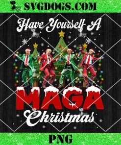 Trump Have Yourself A Merry MAGA Christmas PNG, Trump Santa Dance PNG