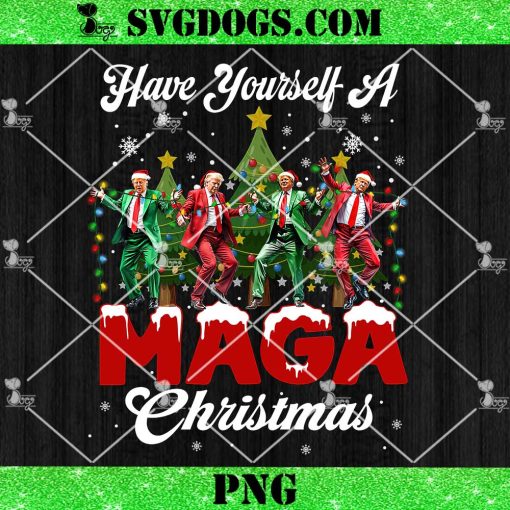 Trump Have Yourself A Merry MAGA Christmas PNG, Trump Santa Dance PNG