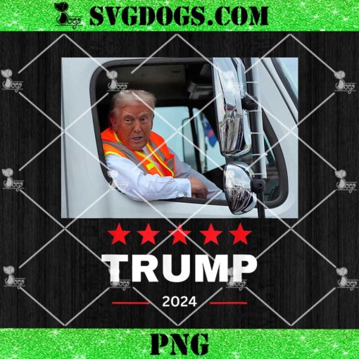 Trump Rides In Garbage Truck PNG, Trump Vote 2024 PNG