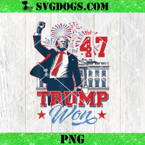 Trump Won Again 2024 Election President 47 th American Flag PNG, Trump Wins PNG