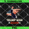 Trump Won Get Over It PNG, Trump Victory Election 2024 PNG