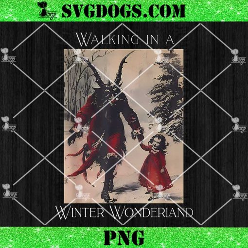 Walking in a Winter Wonderland Merry Christmas PNG, Krampus PNG