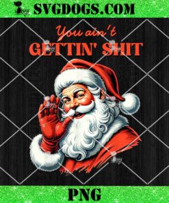 You Ain’t Getting Shit PNG, Funny Santa Christmas Clothing PNG