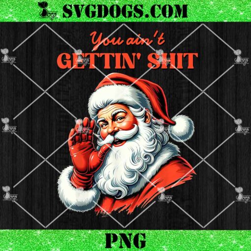 You Ain’t Getting Shit PNG, Funny Santa Christmas Clothing PNG