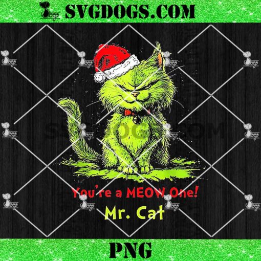 You’re A Meow One Mr Cat PNG, Christmas Cat PNG