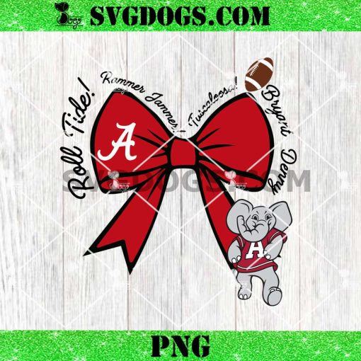 Alabama Footbal Bow PNG, Alabama Elephan Coquette PNG