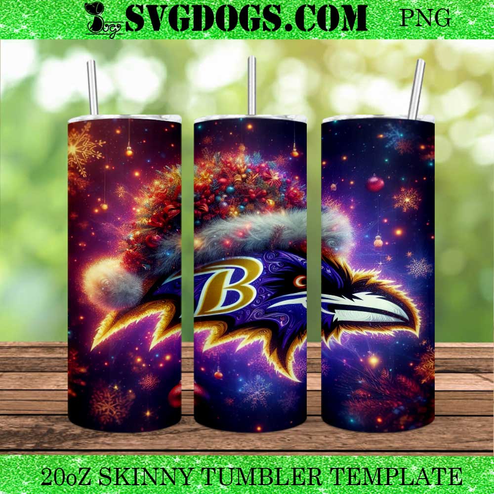 Baltimore Ravens Christmas 20oz Tumbler Wrap PNG, Raven NFL Santa PNG Baltimore Ravens Christmas 20oz Tumbler Wrap PNG, Raven NFL Santa PNG