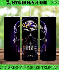 Baltimore Ravens NFl Skull 20oz Tumbler Wrap