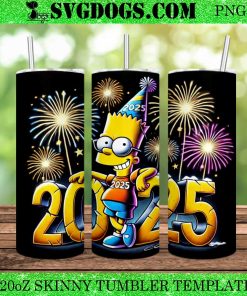 Bart Simpson New Years 20oz Tumbler Wrap PNG