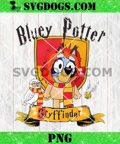 Bluey Potter Gryffindor PNG, Bluey Friends Harry Potter PNG