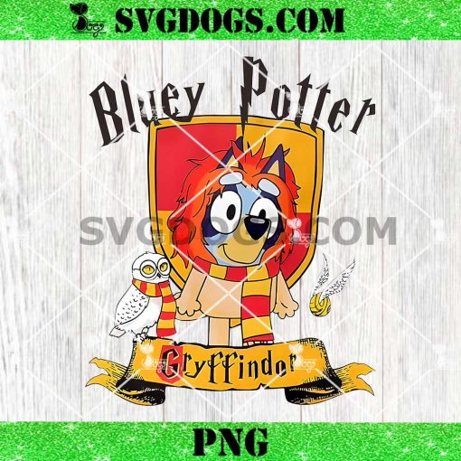 Bluey Potter Gryffindor PNG, Bluey Friends Harry Potter PNG