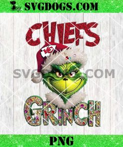 Chiefs Grinch PNG, Grinchmas Kansas City Chiefs PNG, Grinch Face Chiefs NFL PNG