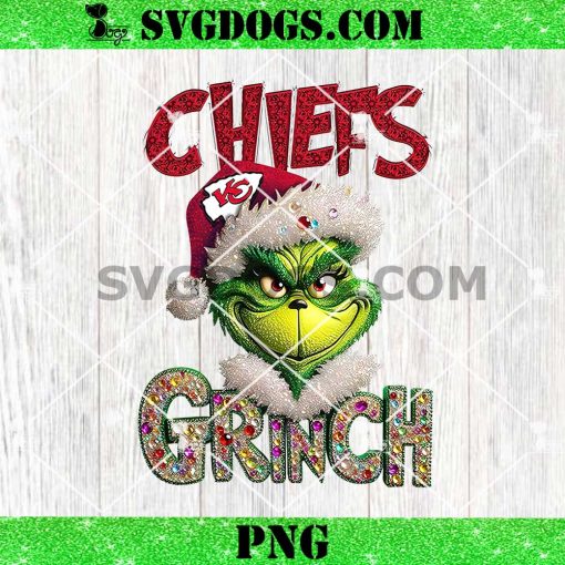 Chiefs Grinch PNG, Grinchmas Kansas City Chiefs PNG, Grinch Face Chiefs NFL PNG