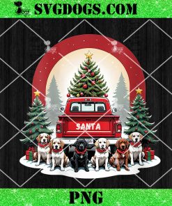 Christmas Dogs in Red Truck PNG, Santa Dogs PNG