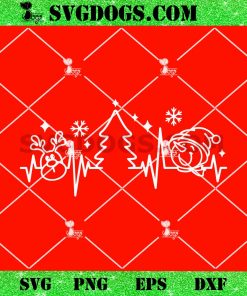 Christmas Heartbeat SVG, Snowman SVG, Christmas Tree SVG, Funny Christmas Svg