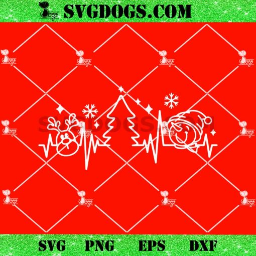 Christmas Heartbeat SVG, Snowman SVG, Christmas Tree SVG, Funny Christmas Svg