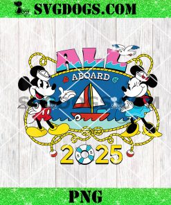 Disney Cruise Family Group Vacation Matching All Aboard 2025 PNG, Mickey Cruise PNG