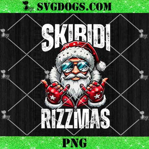 Funny Christmas Rizz Santa Skibidi Rizzmas PNG, Merry Rizzmas PNG