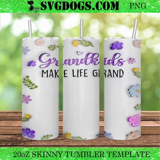 Grandkids Make Life Grand 20oz Tumbler Wrap PNG