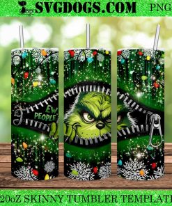 Rhinestone Grinch Christmas 20oz Tumbler Wrap PNG