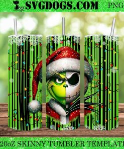 Grinch and Jack Skellington 20oz Tumbler Wrap PNG