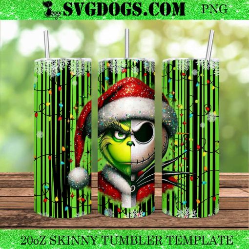 Grinch and Jack Skellington 20oz Tumbler Wrap PNG