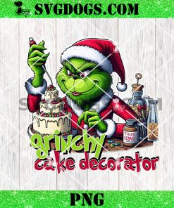 Grinchy Cake Decorator PNG, Grinch Christmas Baker PNG