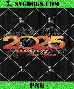 Happy New Year 2025 Fireworks Family Matching PNG